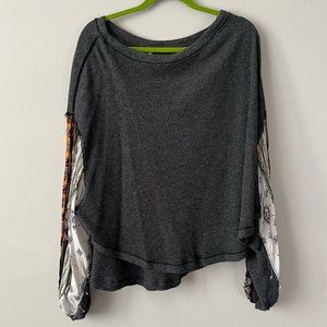 we the free free people bandana sleeve thermal sweater